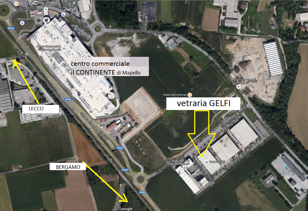 posizione sede Vetraria Gelfi