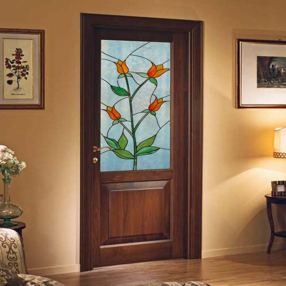 vetro decorato per porta interna