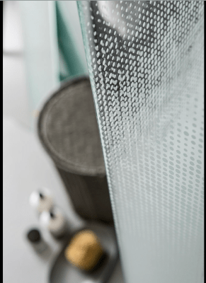 vetro satinato e decorato su vetro temperato