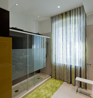 vetro decorato satinato e temperato