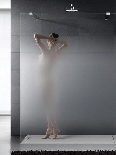 box doccia walk-in: grande senza porta e con un solo vetro