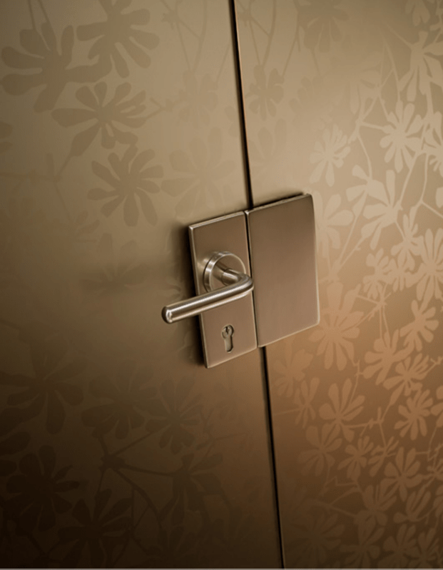 porta vetro temperato e acidato