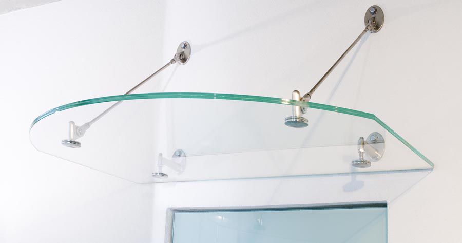 tettoia in vetro sagomato