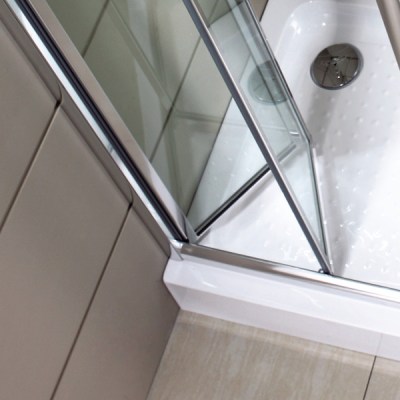 box doccia in vetro con apertura a libro, impacchettabile, a soffietto o pieghevole