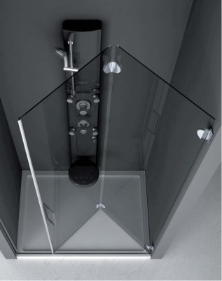 cabina doccia in vetro in nicchia