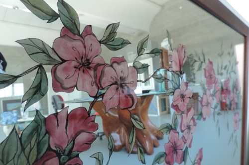 specchio smerigliato e colorato