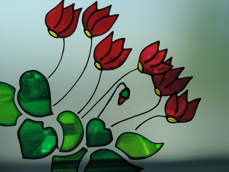 vetro decorato a mano