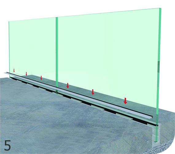 vetro interrato a filo pavimento