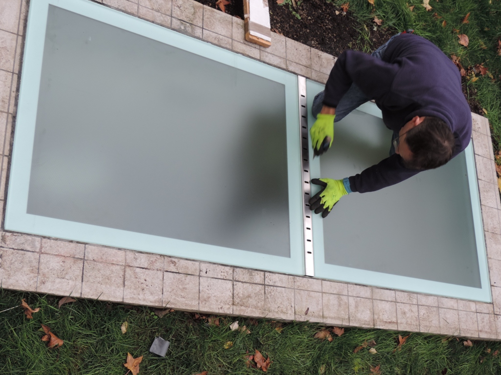 lucernario in vetro areato e calpestabile