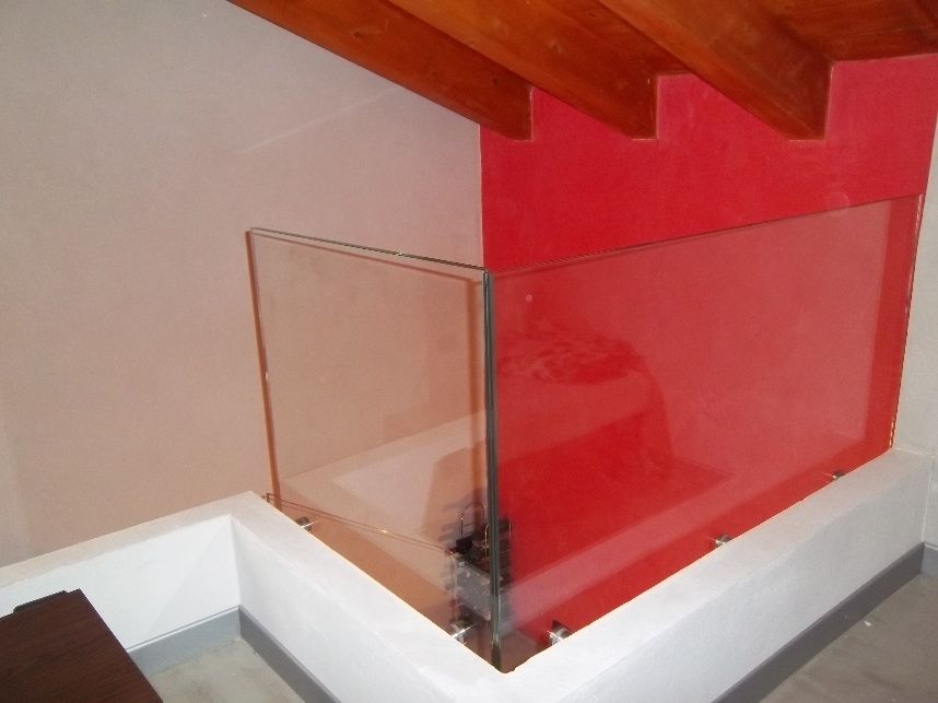 balaustra di soppalco in vetro