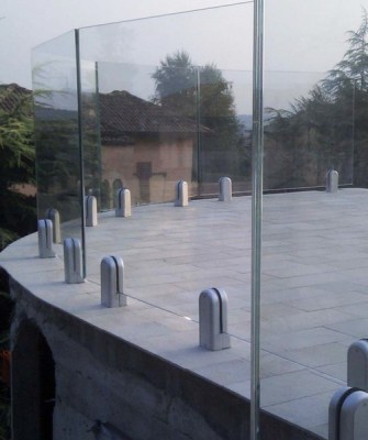 morsetti a conchiglia per parapetto in vetro