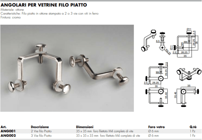 ganci in metallo sistema tradizionale