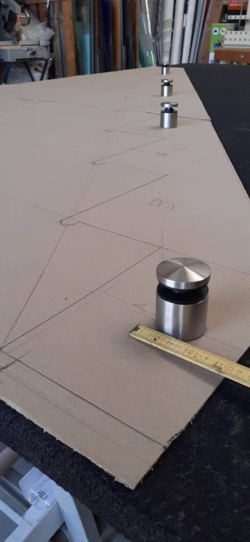 distanziali per il vetro della scala da chiudere con parapetto in vetro