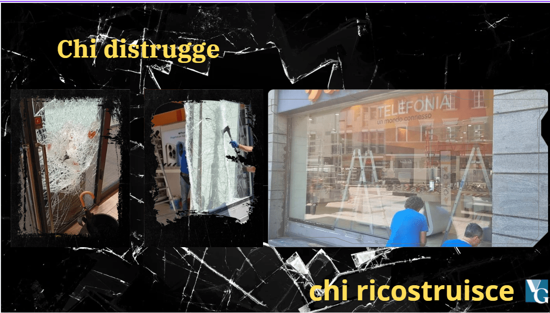 vetrina rotta e sostituizone